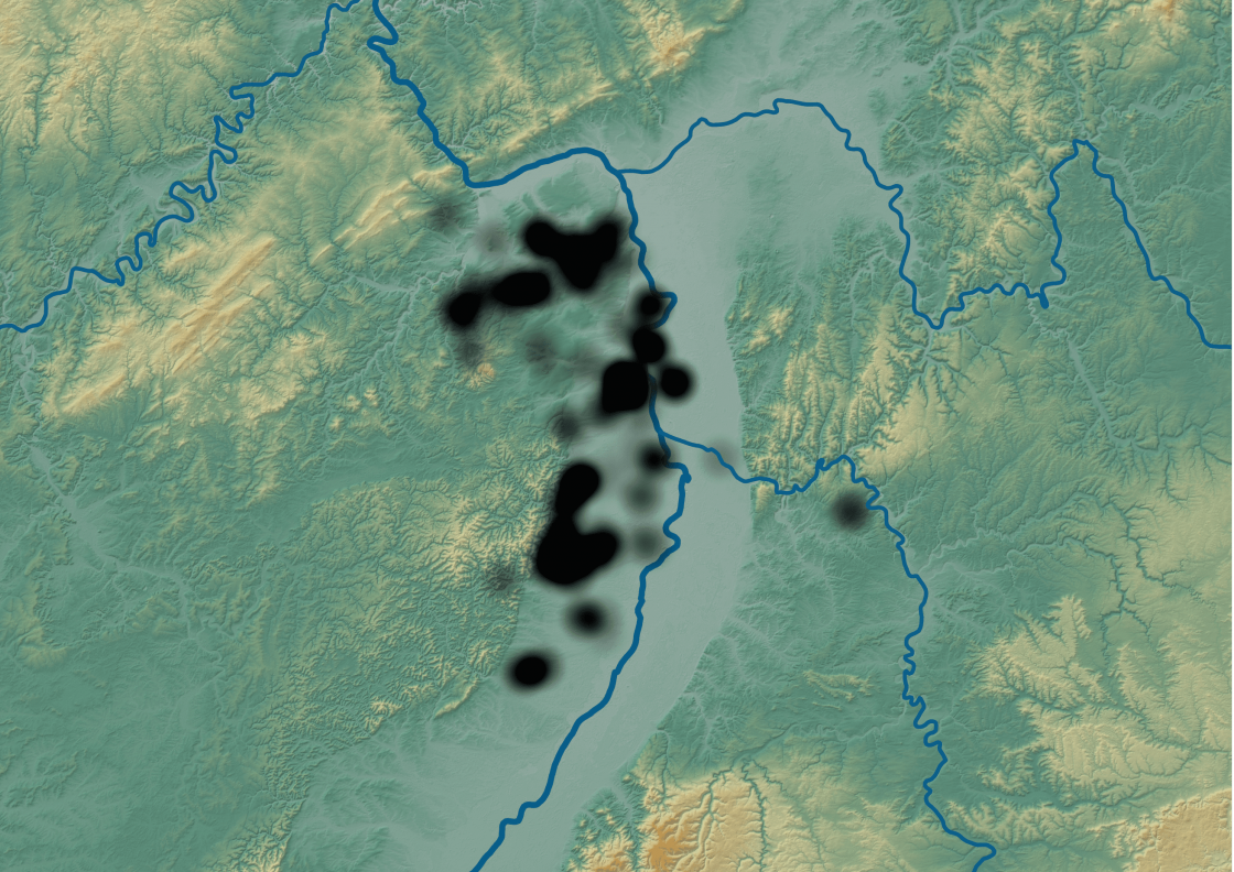 Elevation profile of regions where most serfs lived